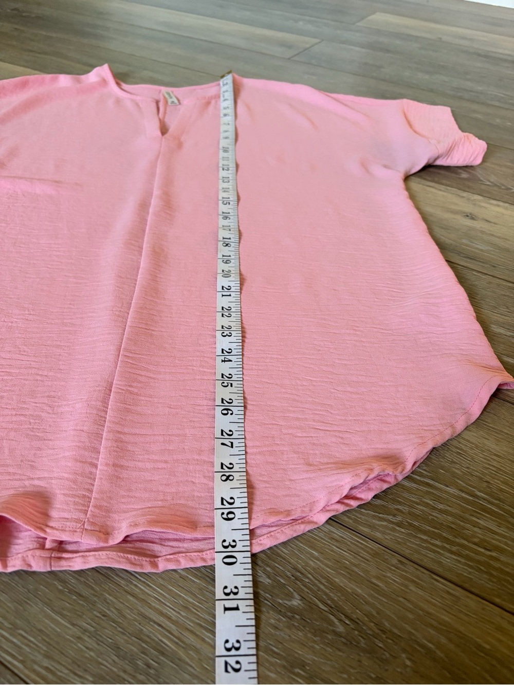 Zenana Woven Airflow Split Neck Short Sleeve Top - Picture 11 of 11